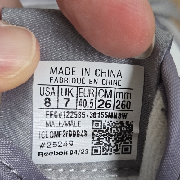 Reebok Mens Size 8 Gray Sneakers - Picture 11 of 11